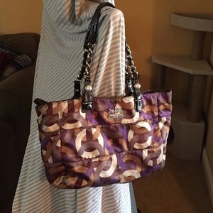 Coach MADISON CHAINLINK EAST MEET WEST BAG PURPLE